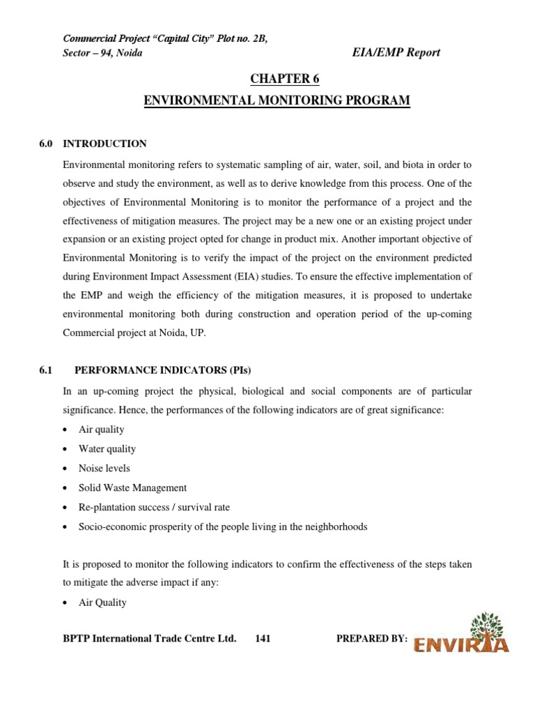 Environmental Monitoring Program: Commercial Project 