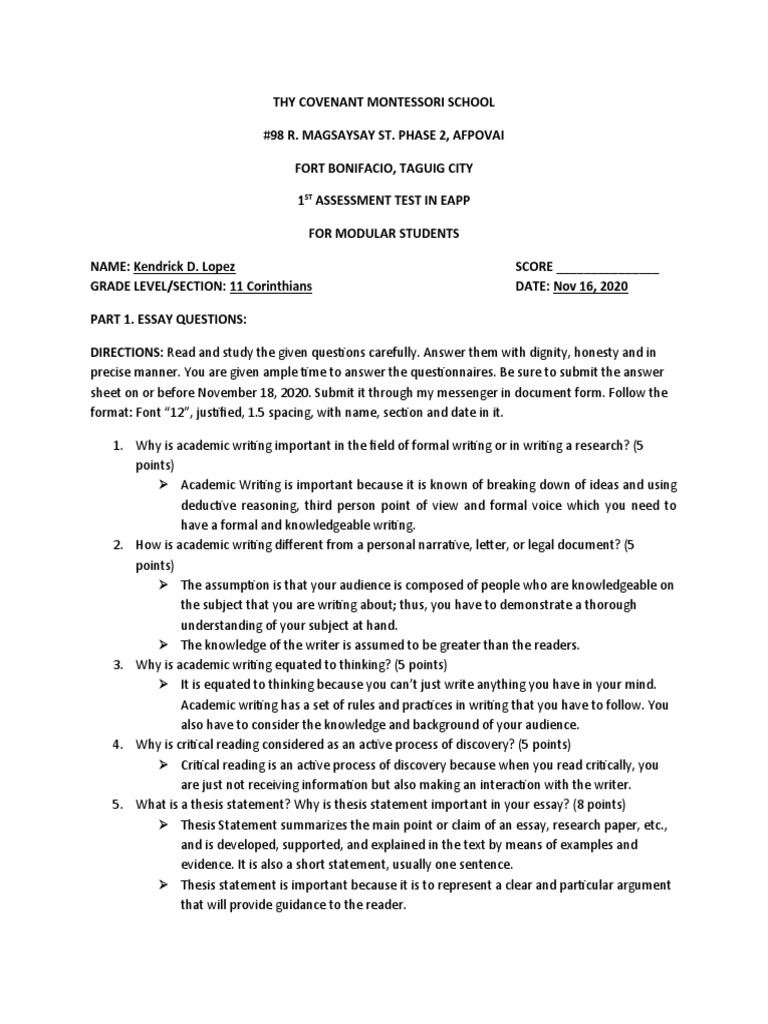 Modular Assessment in Eapp | PDF | Essays | Epistemology