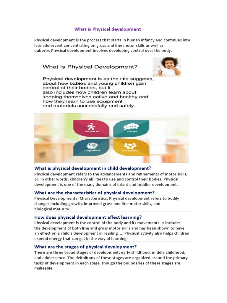 What Is Physical Development in Child Development? | PDF | Adolescence ...