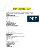 Research Methodology: Interview