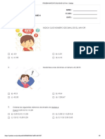 Pruebas Quizzis Matemáticas Cuarto Año