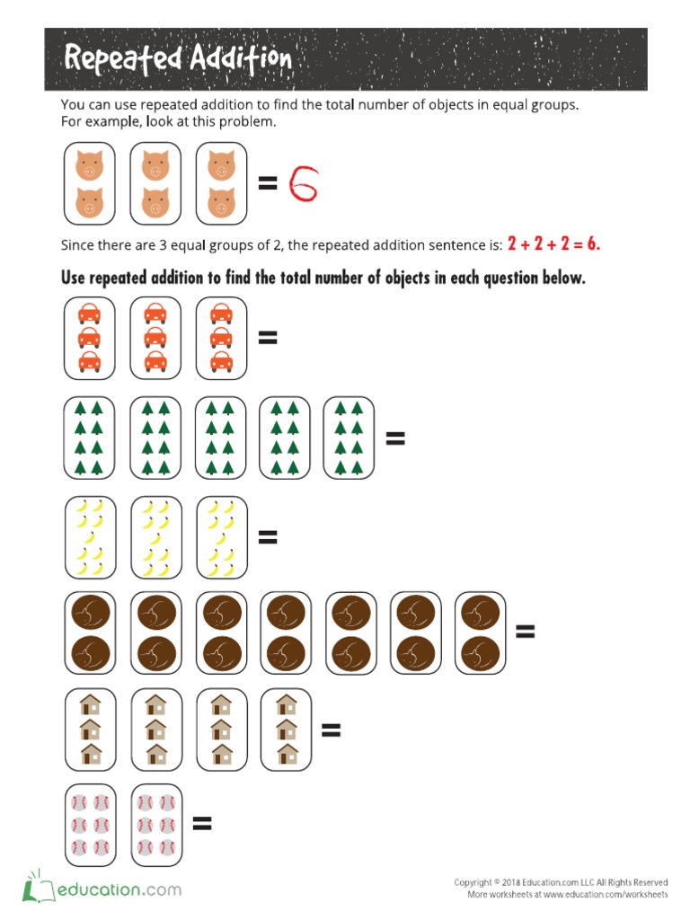 Repeated Addition Worksheet