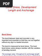 Lecture 8 Bond - Stress, - Development - Length - and - Anchorage