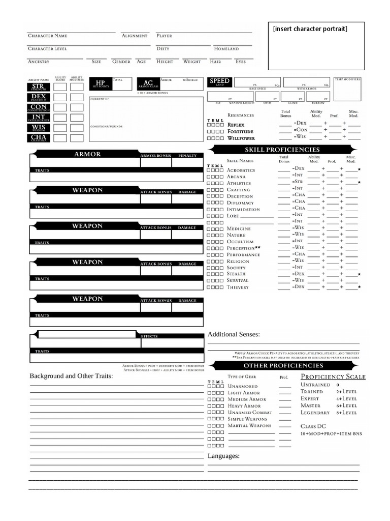 PF2 Retro Character Sheet | PDF