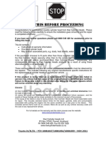 Read This Before Proceeding: Toyota 2L/3L/5L - P/N 10081047/10081054/10081059 - NOV.2011