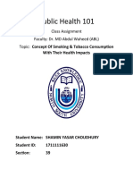 Public Health 101: Class Assignment Faculty: Dr. MD Abdul Waheed (ABL) Topic: Concept of Smoking & Tobacco Consumption