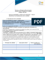 Guia de Actividades y Rúbrica de Evaluación - Fase 2 Identificar Los Fundamentos de Calidad