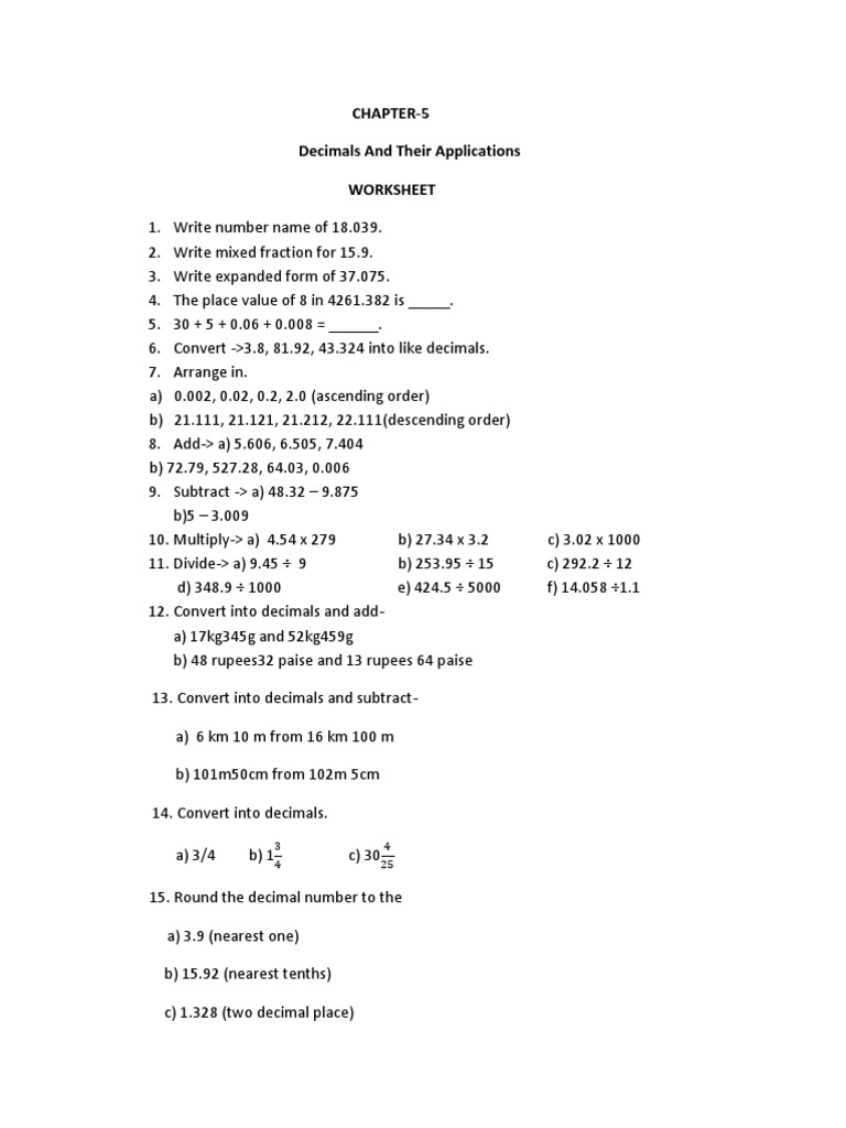Worksheet class v maths worksheet live worksheets 53 off