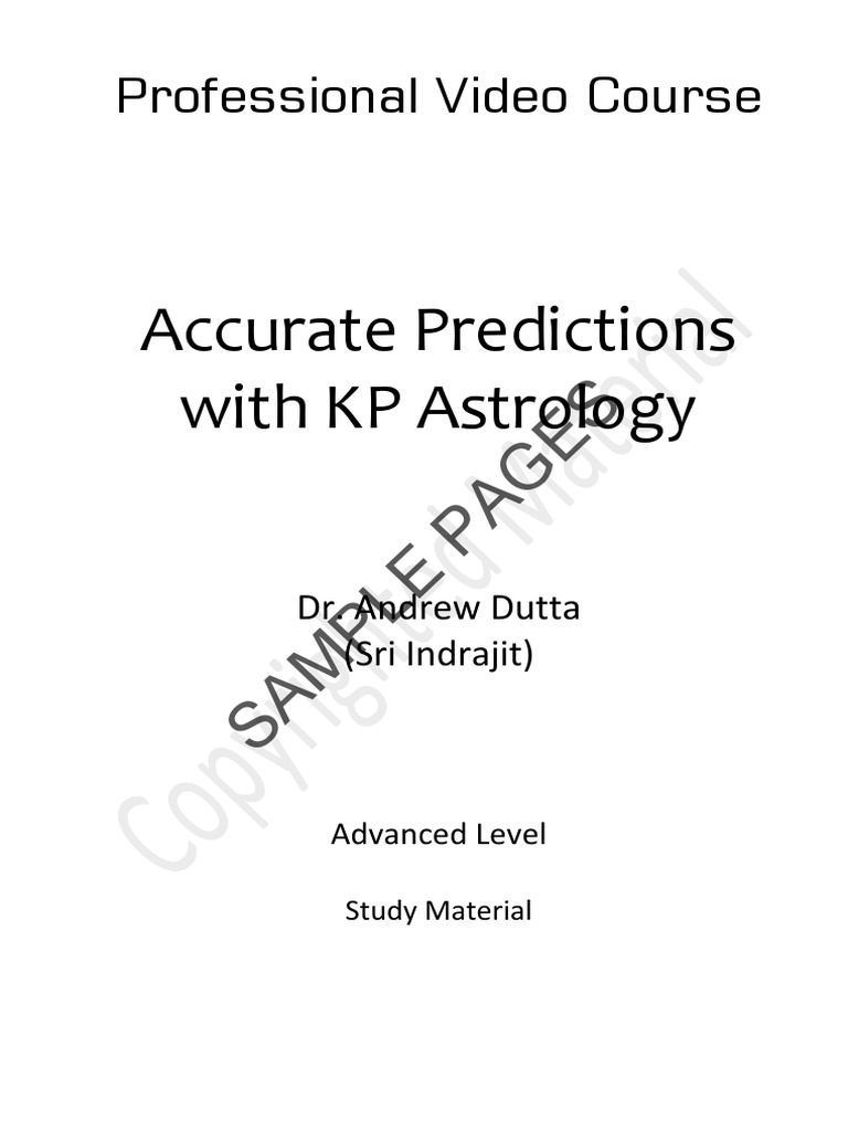KP Astrology Learning Video Course Material Advanced PDF | PDF | Hindu ...