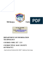 MT Kenya University: Department of Information Technology Course Code: Course Title: Basic Discrete