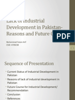 Lack of Industrial Dev in Pakistan