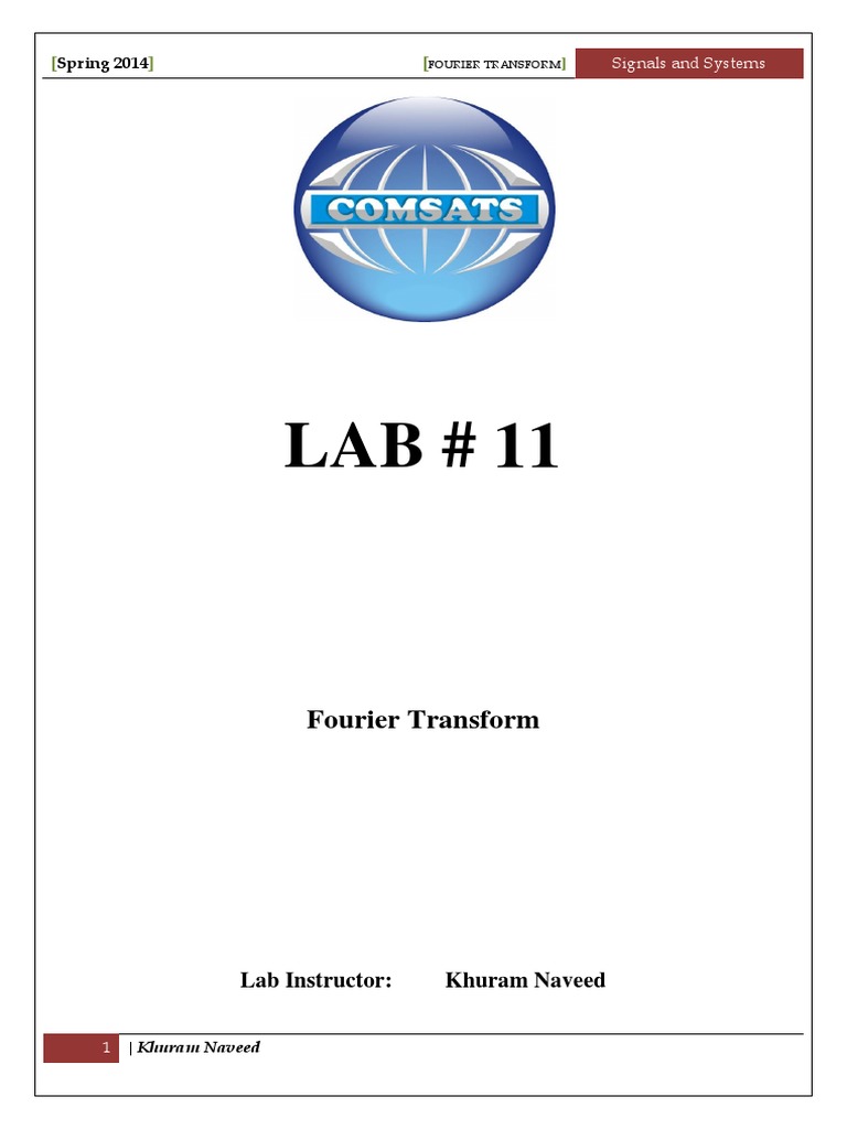 Lab 11 | PDF | Fourier Transform | Fourier Series
