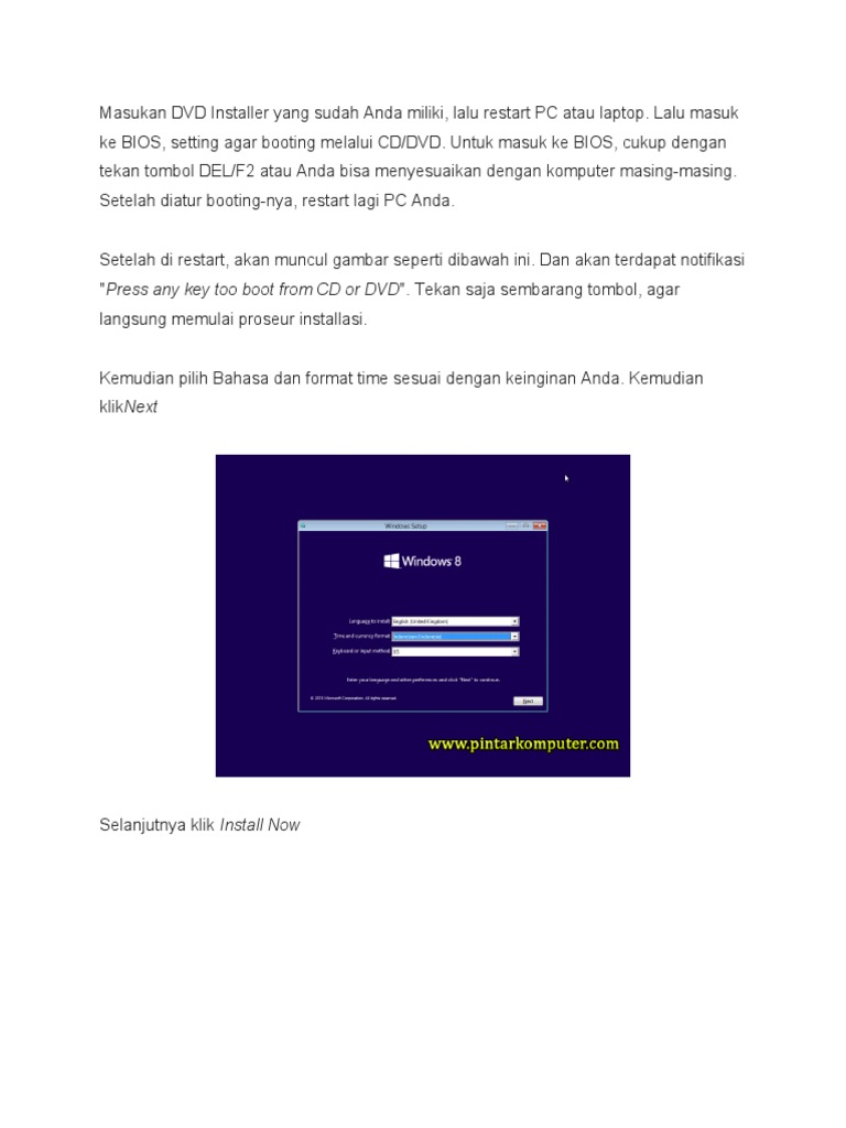 Install windows 8 pdf