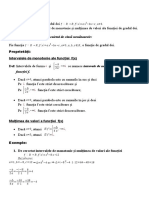 I. de Conspectat În Caietul de Clasă Următoarele:: Intervalele de Monotonie Ale Funcției F (X) Def: Intervalele de Forma