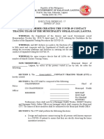 Executive Order Creating The Covid-19 Contact Tracing Team of The Municipality Ofkalayaan, Laguna