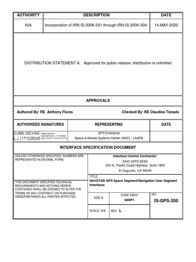 GPS Interface Specification Document | PDF | Global Positioning System ...
