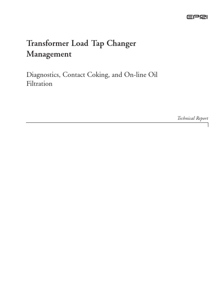 Transformer Load Tap Changer Management Diagnostics - Contact Coking ...