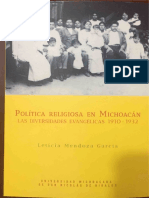 Mendoza Politica Religiosa en Michoacan. L