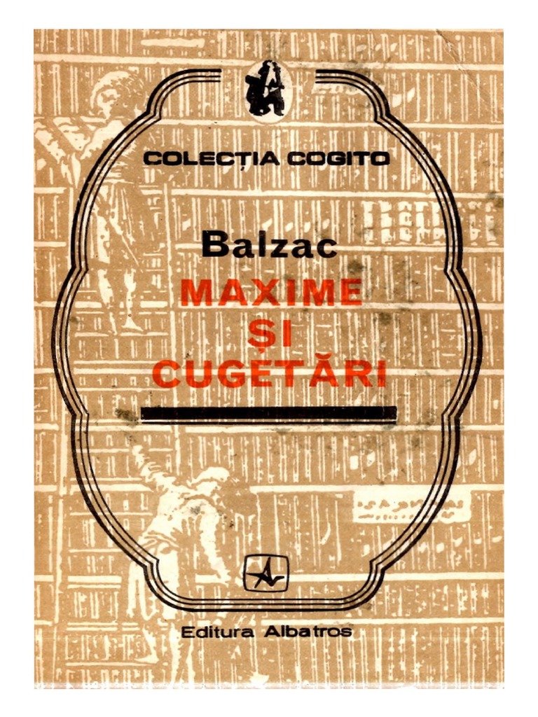 Balzac - Maxime Si Cugetari PDF | PDF
