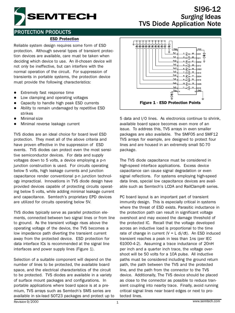 TVS Diode Application Note Surging Ideas PDF Diode PN Junction