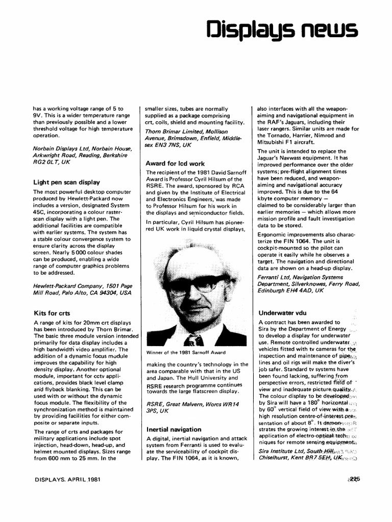 Ferranti Ltd. (1981) - Inertial Navigation | PDF | Computer Monitor ...