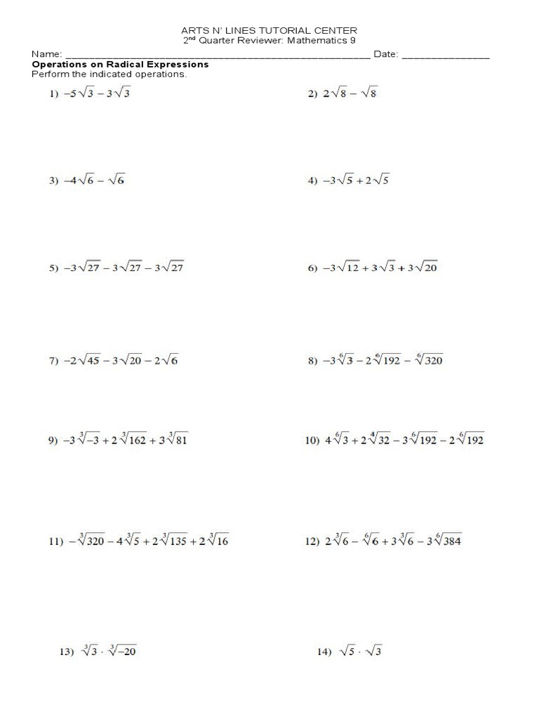 Math 9 - 2nd QT - Radicals | PDF | Teaching Methods & Materials | Computers
