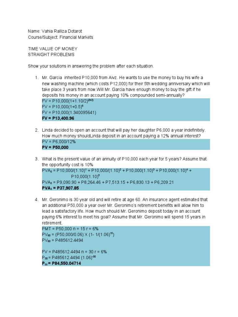 Financial Solutions for Future Goals | PDF | Time Value Of Money ...