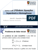 Aula 02 - Equações Diferenciais de 1 Ordem PDF