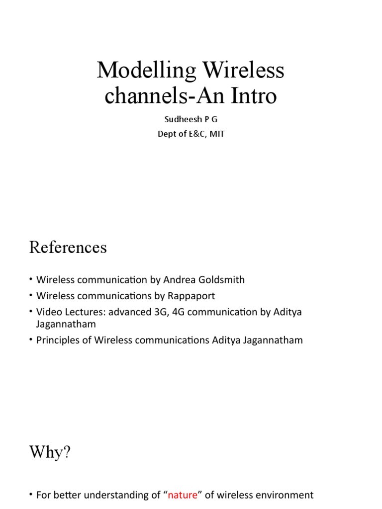Wireless Channel Modeling Basics | PDF | Radio | Waves