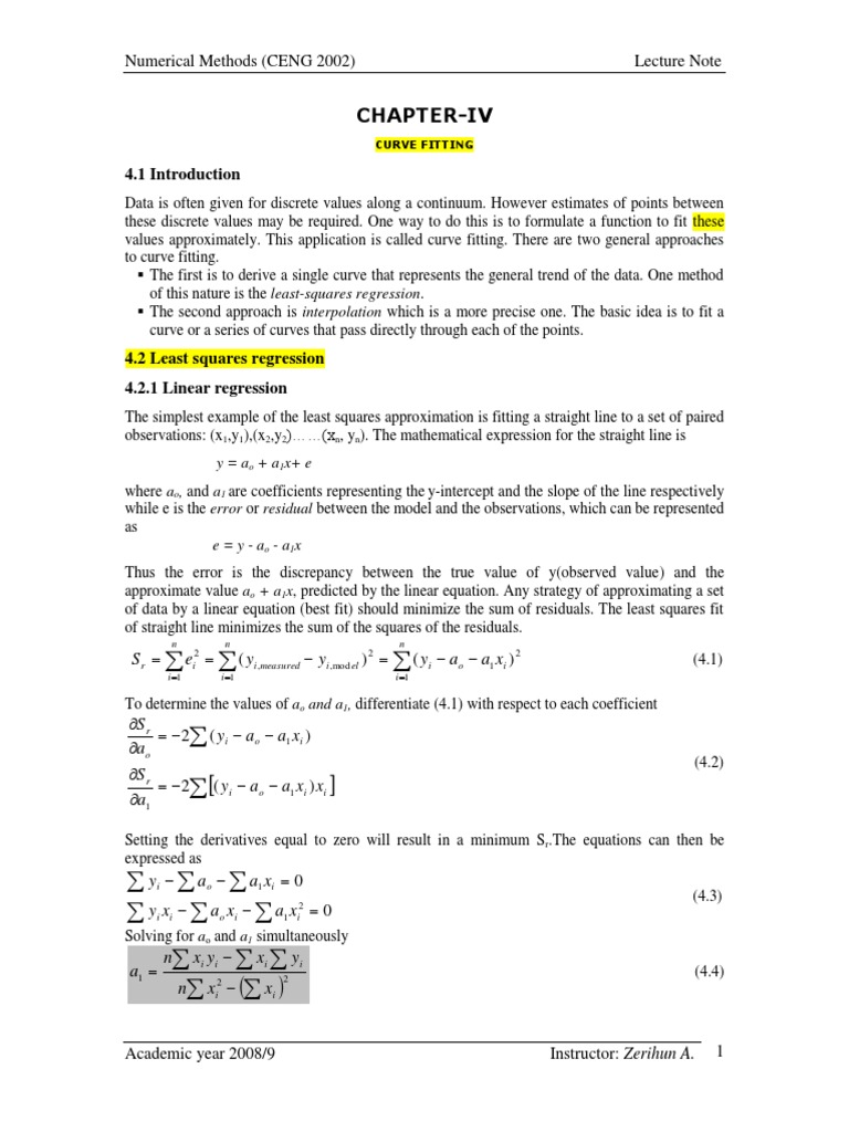 Curve Fitting Techniques Overview | PDF | Least Squares | Spline ...