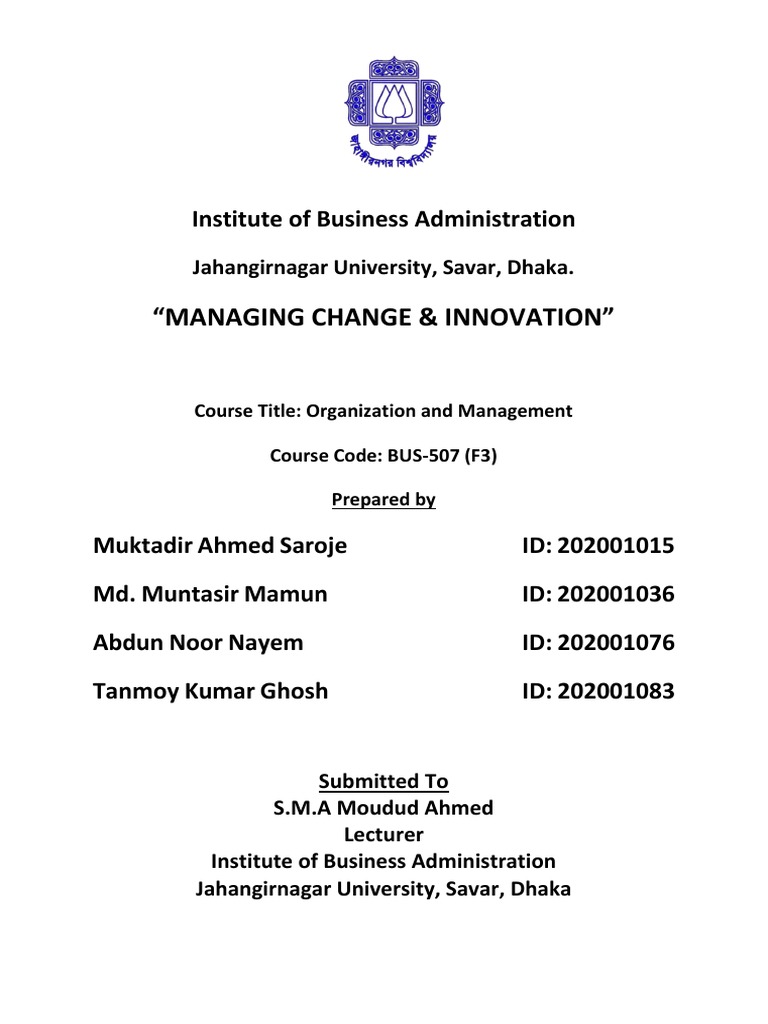 Managing Change and Innovation Strategies | PDF | Innovation | Motivation