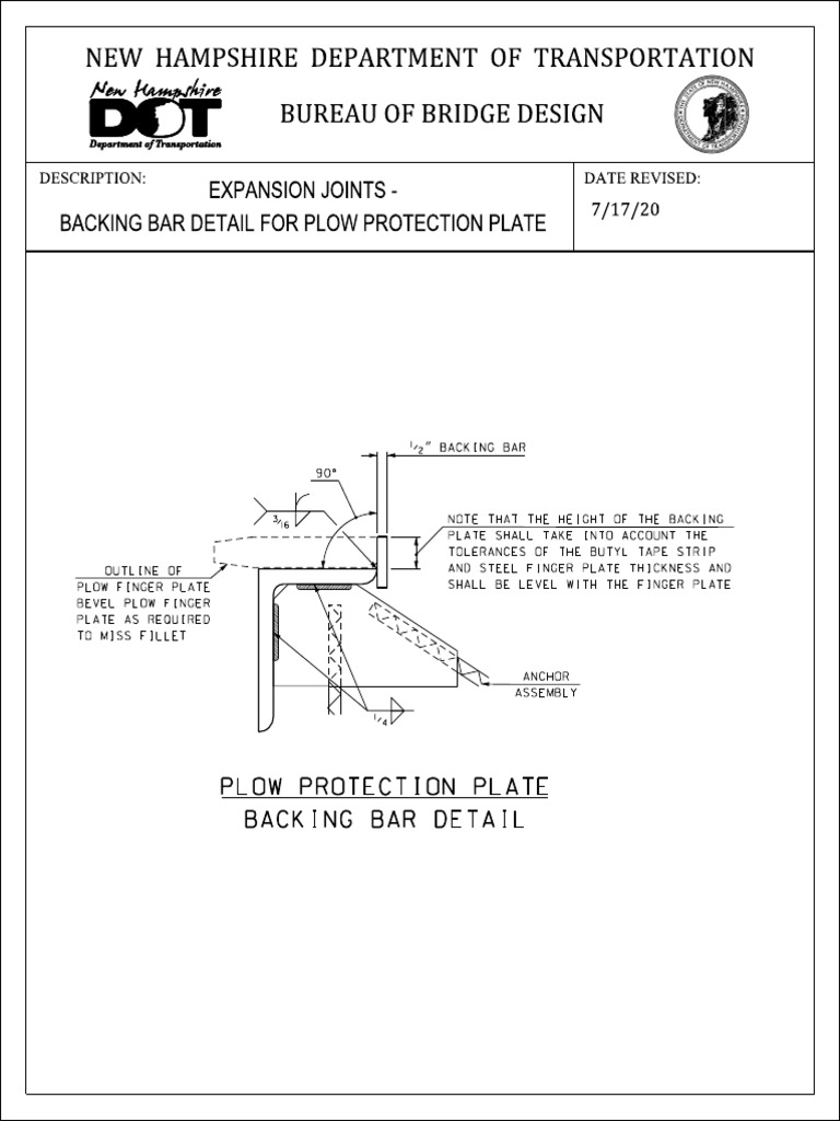 Backing Bar Details for Plow Protection | PDF