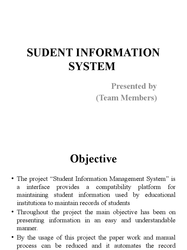 Student Information Management System | PDF | Use Case | Information System