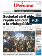 El Peruano: Sociedad Civil Pide Rápida Solución A La Crisis Política