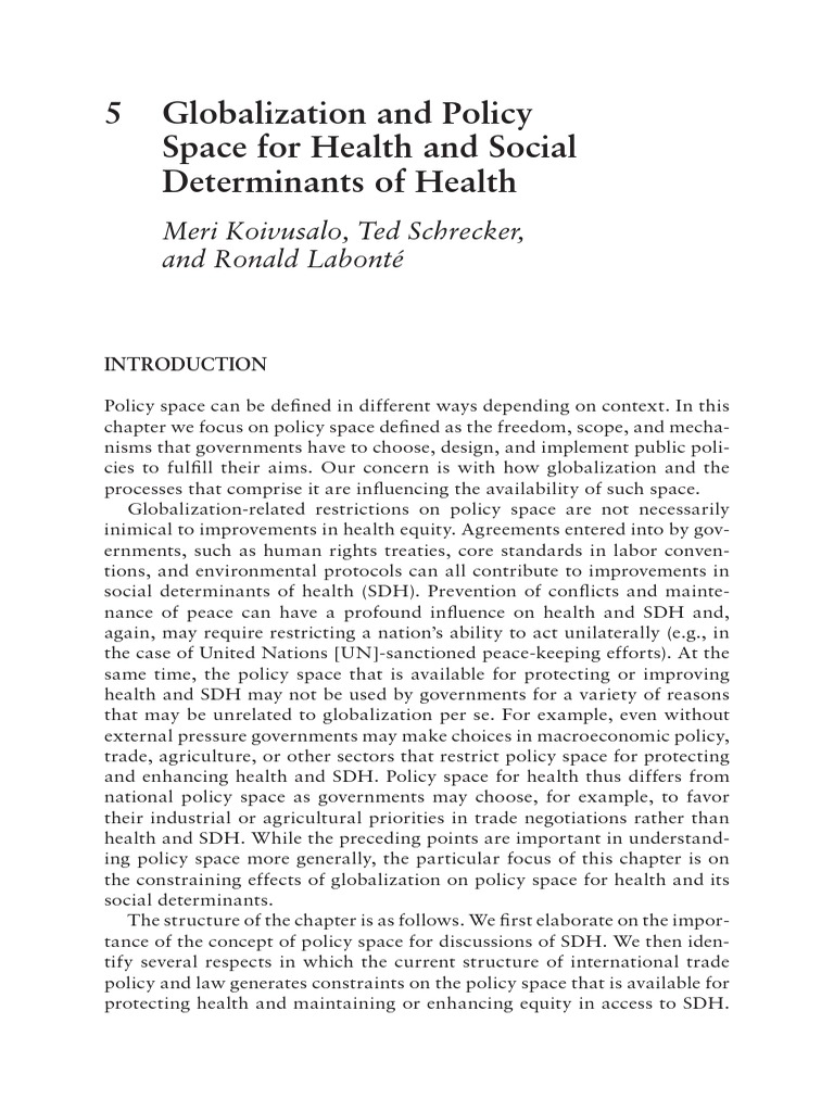Globalization's Impact on Health Policy Space | PDF | World Trade ...