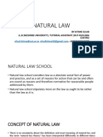 Natural Law: by Kitime Eliud LL.B (Mzumbe University), Tutorial Assistant (Out-Ruvuma Centre), , +255 (0) 629045278