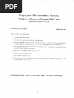 Junior Section - First Round - SMO Singapore Mathematical Olympiad 2014 PDF