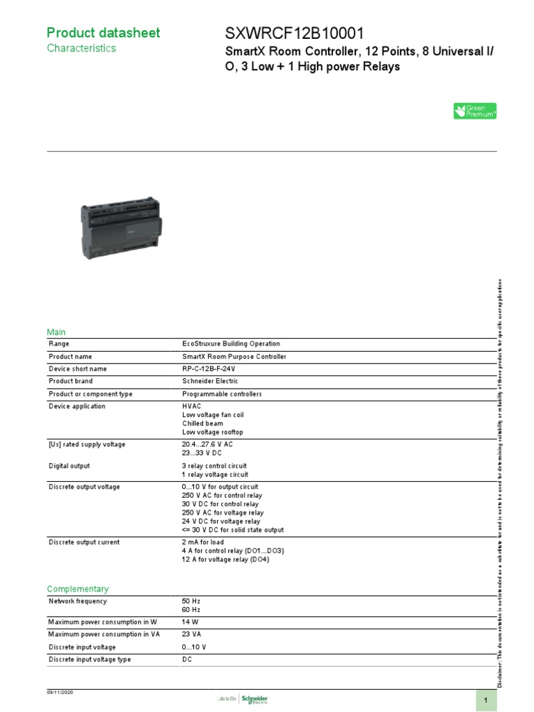 The Connected Room Solution - SXWRCF12B10001 PDF Relay