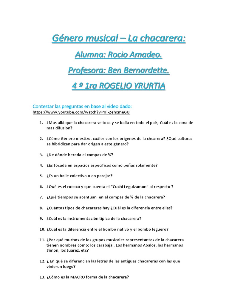 La Chacarera PDF | PDF | Las artes escénicas | Entretenimiento (general)