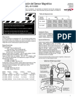 Instrucciones de Instalación Del Sensor Magnético: Modelos: 40-10-2850, 40-10-9080 y 40-10-9090