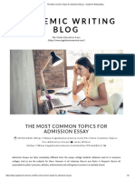 The Most Common Topics For Admission Essay - Academic Writing Blog