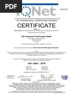 Certificate: Ritz Instrument Transformers GMBH