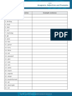 Anagrams Adjectives and Examples Interactive Worksheet PDF