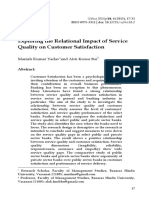 Exploring The Relational Impact of Service Quality On Customer Satisfaction