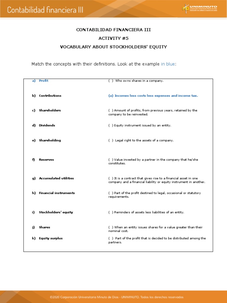 Match The Concepts With Their Definitions. Look at The Example | PDF