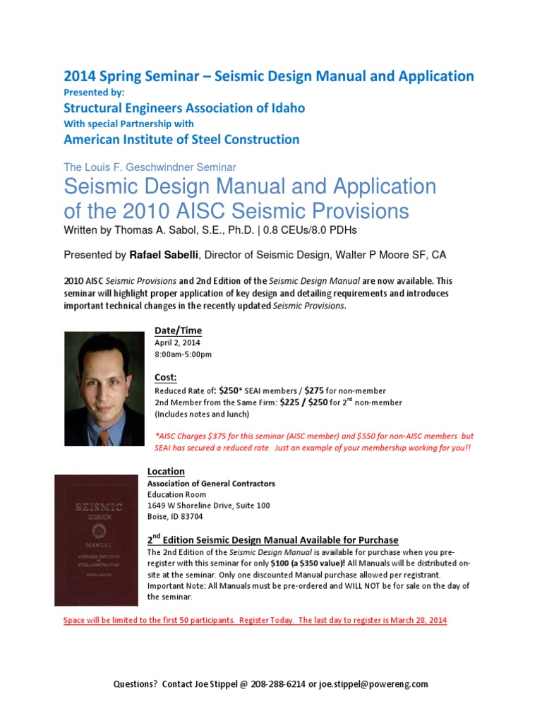 Seismic design manual and application of the 2010 aisc seismic