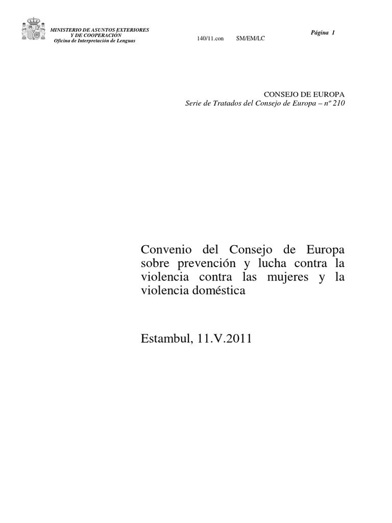 Convenio de Estambul | Descargar gratis PDF | La violencia contra las ...