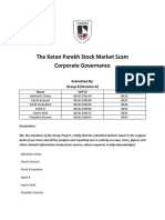 The Ketan Parekh Stock Market Scam Corporate Governance: Submitted By: Group 8 (Division-A)