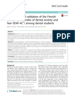Translation and Validation of The Finnish Version of The Index of Dental Anxiety and Fear (IDAF-4C) Among Dental Students