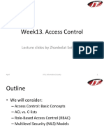 Access Control Lecture Slides Explaining Key Concepts Like ACL, RBAC and MLS Models